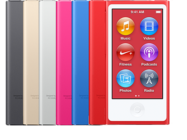 iPod Nano next to modern iPhone - iPod nano (7th generation) - Technical Specifications - Apple Support