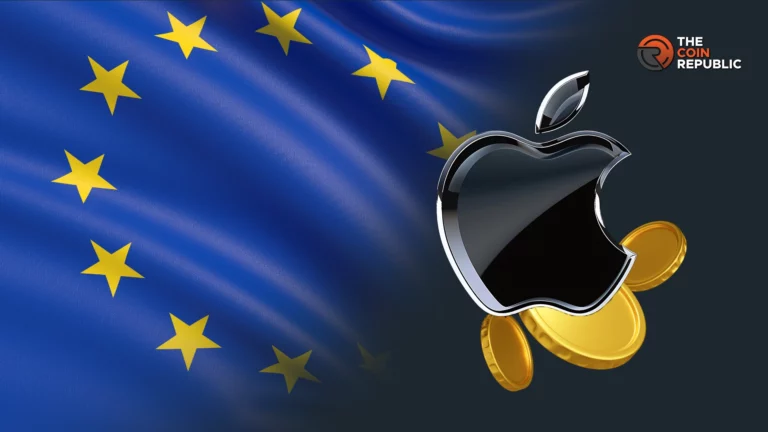 European Union flag next to Apple logo - EU Pushes Apple for Interoperability Amid AI Coin Surge - The Coin ...