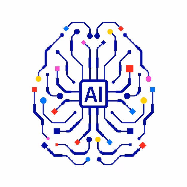 Artificial intelligence brain on circuit board - Ai brain circuit board icon concept of artificial intelligence ...