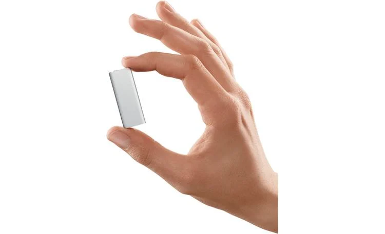 iPod Shuffle held in hand - Apple iPod shuffle® 4GB (Black) Portable digital music player at ...