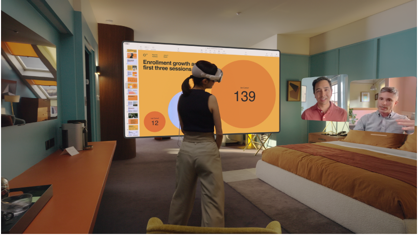 person using Apple Vision Pro - Stay connected and share memories using Apple Vision Pro - Apple ...