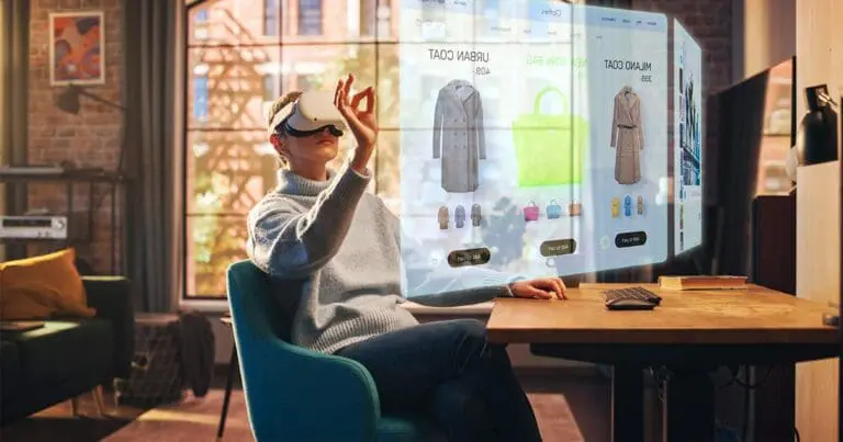 customer trying on AR headset in store - 5 Game-Changing Ways AR and VR are Transforming Retail
