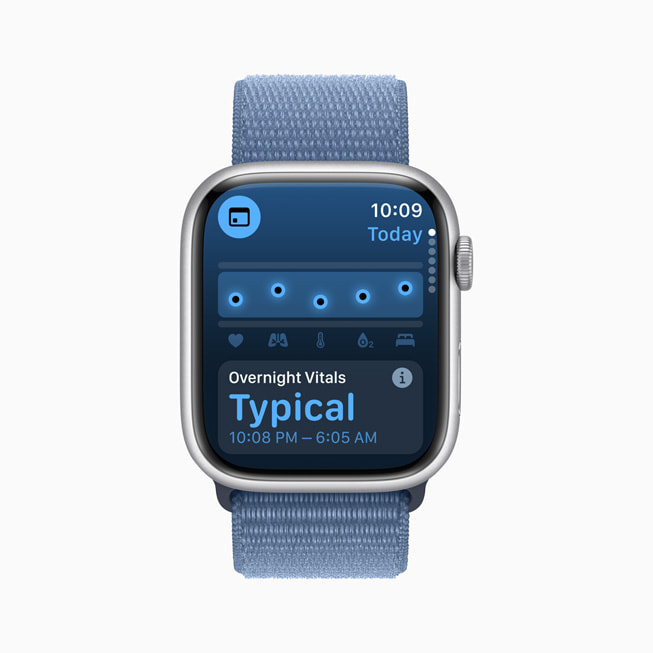 Apple Watch on wrist showing health app - watchOS 11 brings powerful health and fitness insights - Apple
