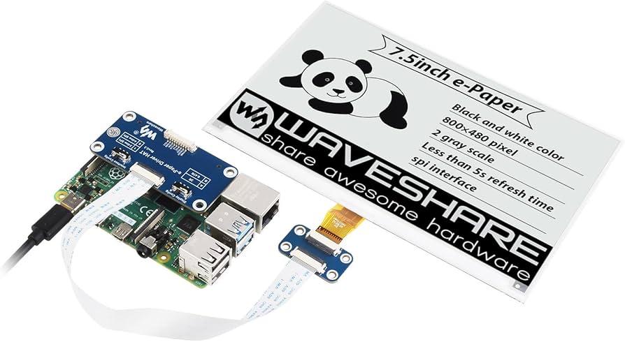 Raspberry Pi e-ink display - Amazon.com: Waveshare 7.5inch E-Ink Display HAT Compatible with ...