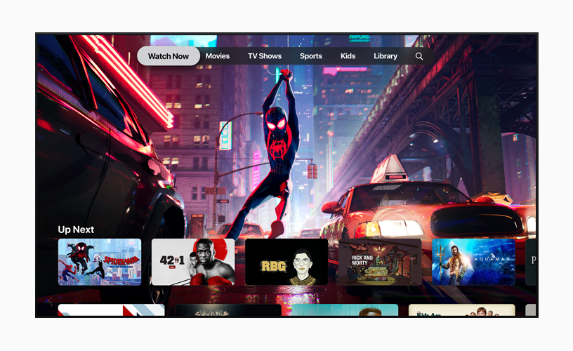 Apple TV+ on television screen - Apple unveils Apple TV+, the new home for the world's most ...