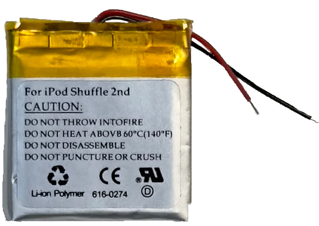 disassembled iPod Shuffle - 162mah Lithium Ion Polymer Battery for Apple iPod Shuffle 2nd ...