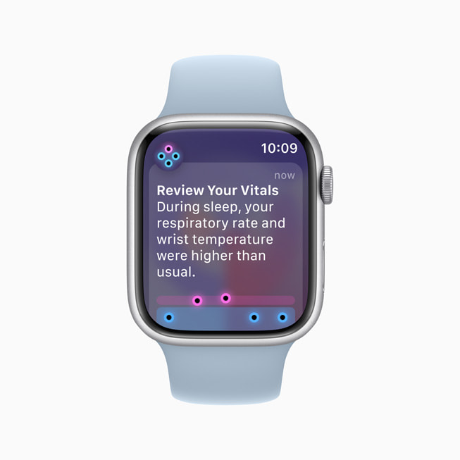 Apple Watch on wrist showing health app - watchOS 11 brings powerful health and fitness insights - Apple