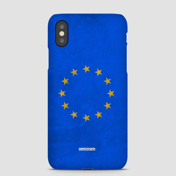 iPhone with European Union flag - Travel Quote Phone Case - European Flag