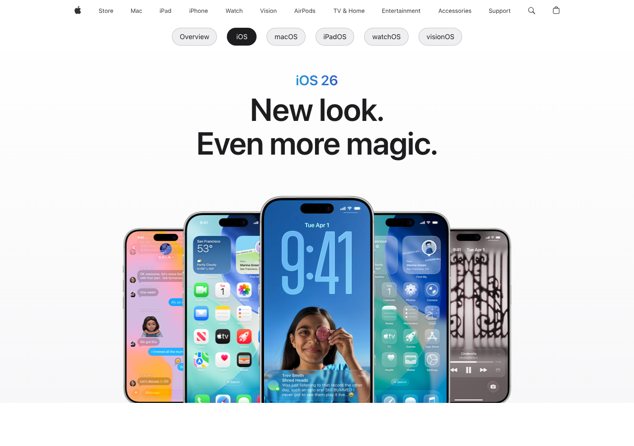Apple iOS 18 features page